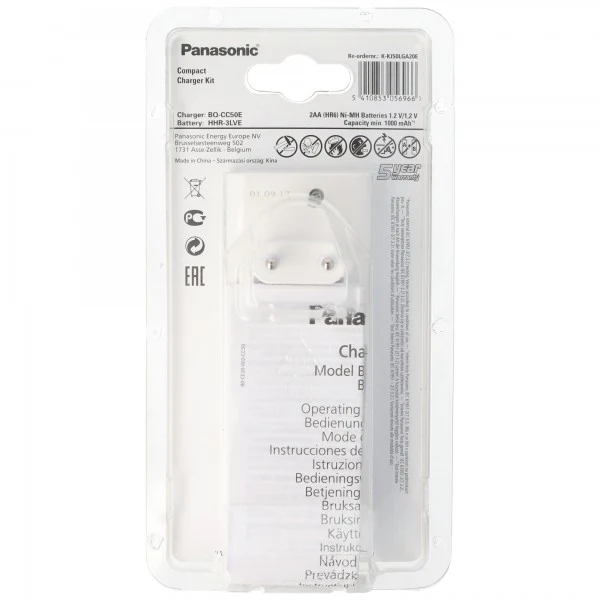 Panasonic Ladegerät BQ-CC50/KJ50LGA20E und 2 Stück Mignon AA 1000mAh