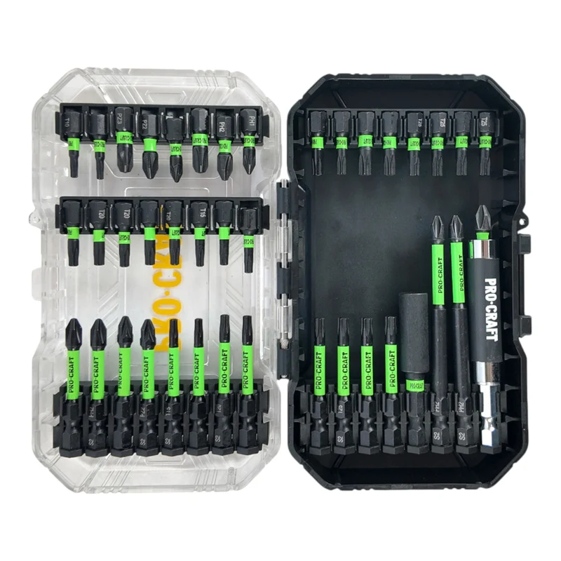 Procraft IBS-41 Schlagschrauber Bit Set 41 teilig S2 Stahl Phillips / Pozidriv / Torx