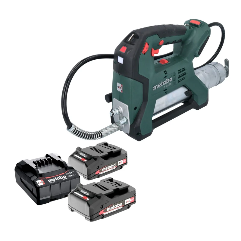 Metabo FP 18 LTX Akku Fettpresse 18 V 690 bar + 2x Akku 2,0 Ah + Ladegerät