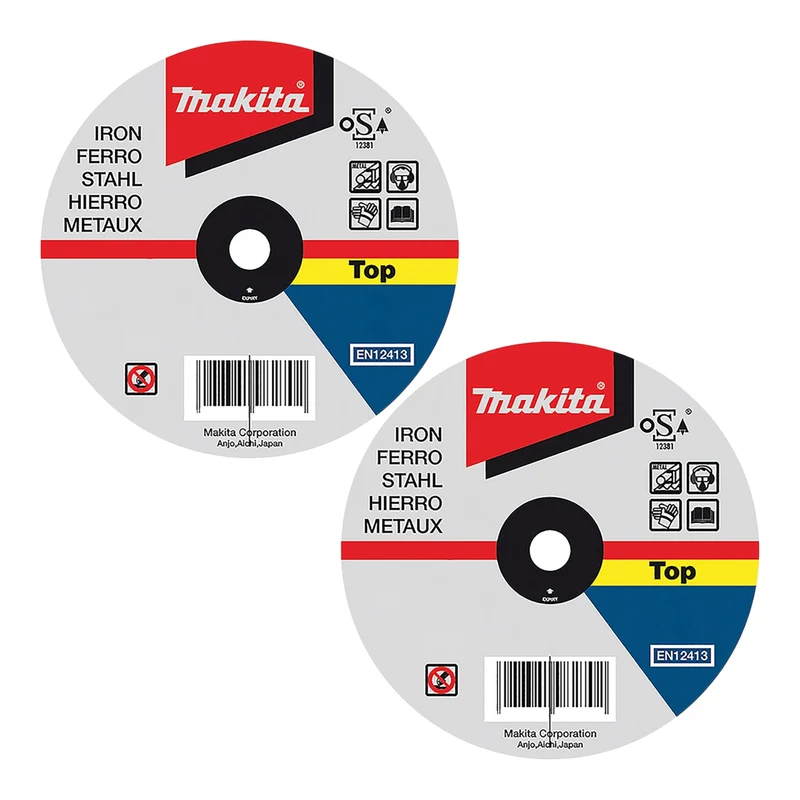 Makita Trennscheibe Stahl 125 x 22,23 x 1 mm ( 2x P-53023 ) A60R Körnung 2 Stück für Winkelschleifer