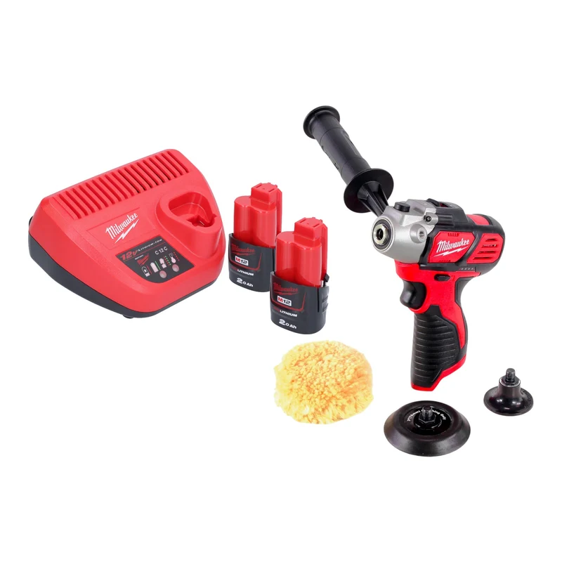 Milwaukee M12 BPS-202 Akku Polierer 12 V + 2x Akku 2,0 Ah + Ladegerät