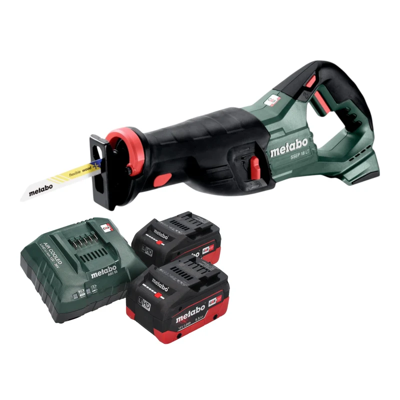 Metabo SSEP 18 LT Akku Säbelsäge 18 V 32 mm + 2x LiHD Akku 5,5 Ah + Ladegerät