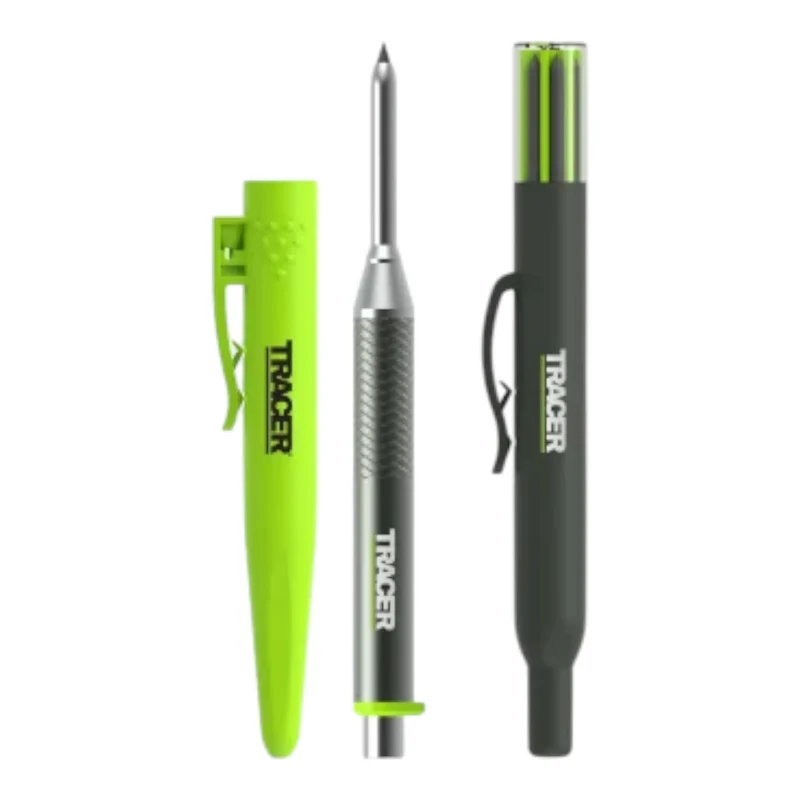 TRACER Pro Series Aluminium Tiefloch Bleistift + 6 Ersatzminen Set