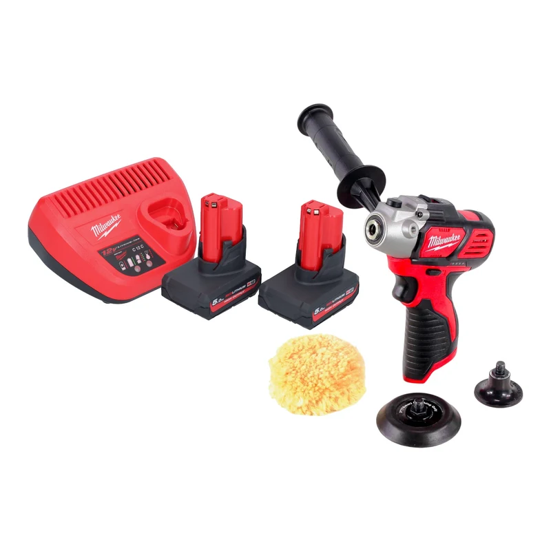 Milwaukee M12 BPS-502 Akku Polierer 12 V + 2x Akku 5,0 Ah + Ladegerät