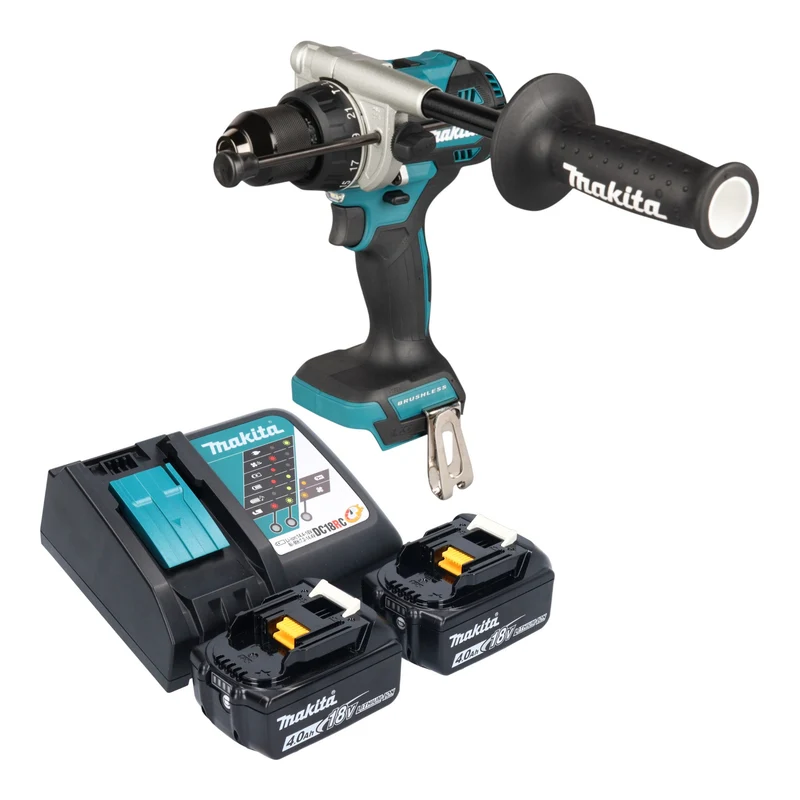 Makita DHP 492 RM Akku Schlagbohrschrauber 18 V 141 Nm Brushless + 2x Akku 4,0 Ah + Ladegerät