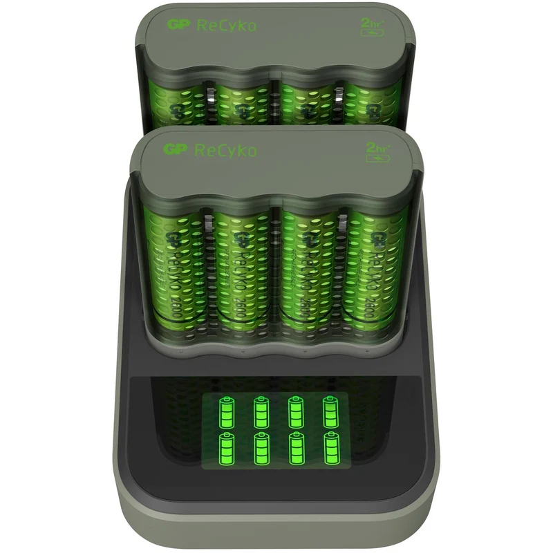 USB-Modell Ladegerät GP M451 Mainstream-Line 8 x ReCyko AA 2600 mAh USB Dockingstation