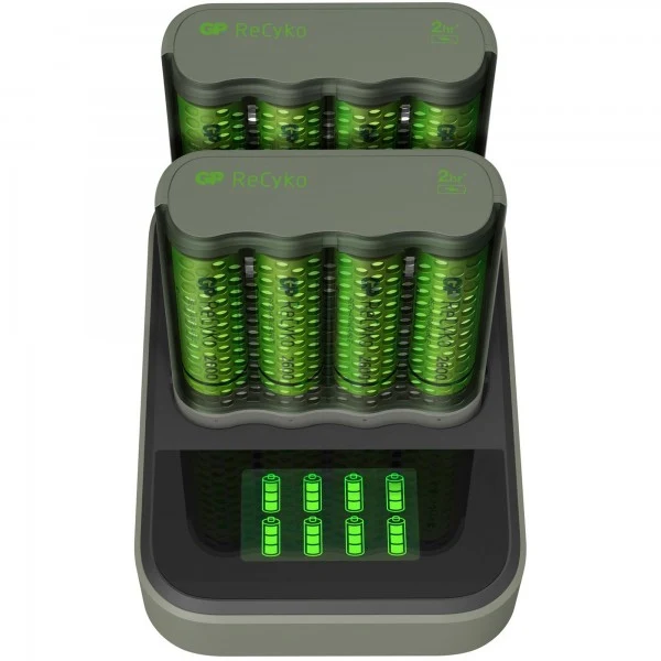 USB-Modell Ladegerät GP M451 Mainstream-Line 8 x ReCyko AA 2600 mAh USB Dockingstation