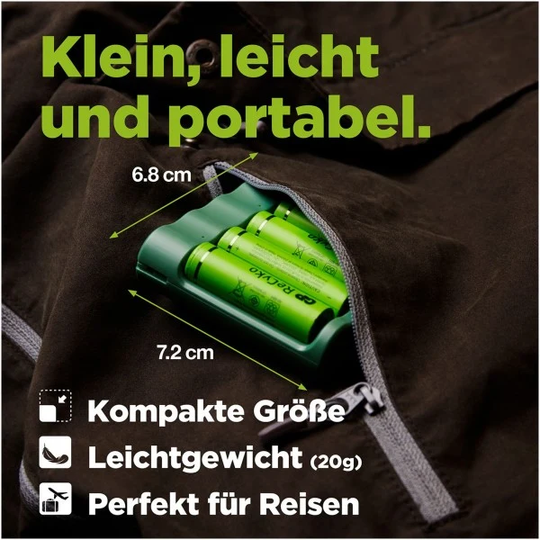 USB-Modell Ladegerät GP B421 Basic-Line 4 x ReCyko AA 2100 mAh
