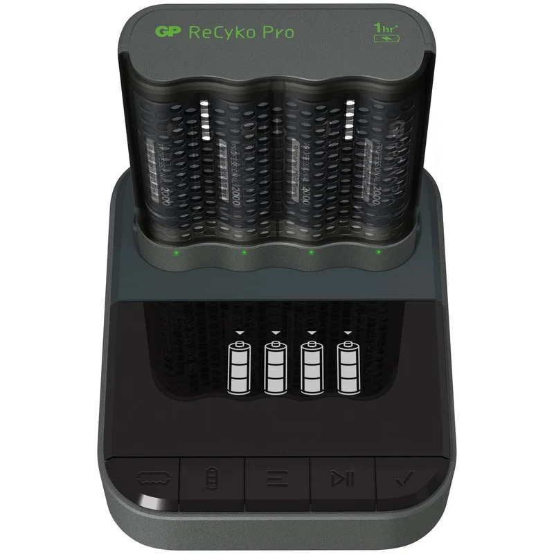 USB-Modell Ladegerät GP P461 Pro-Line 4 x ReCyko Pro AA 2000 mAh USB Dockingstation