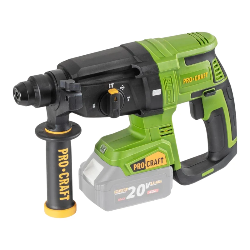 Procraft PHA40bb Akku Bohrhammer 20 V 2,6 J SDS plus Brushless + 2x Akku 4,0 Ah + Ladegerät