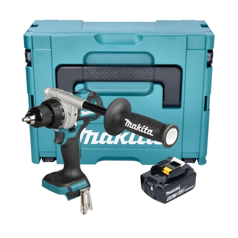 Makita DDF 492 G1J Akku Bohrschrauber 18 V 141 Nm Brushless + 1x Akku 6,0 Ah + Makpac - ohne Ladegerät