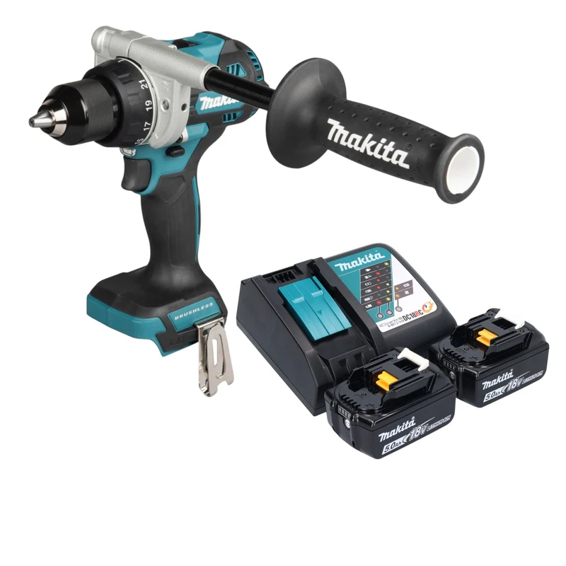 Makita DDF 492 RT Akku Bohrschrauber 18 V 141 Nm Brushless + 2x Akku 5,0 Ah + Ladegerät