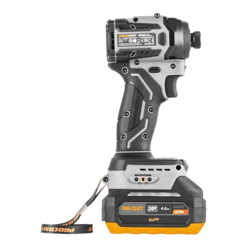 Procraft Industrial ID20A-1b Akku Schlagschrauber 20 V 180 Nm 1/4" + 1x Akku 4,0 Ah + Ladegerät + Koffer
