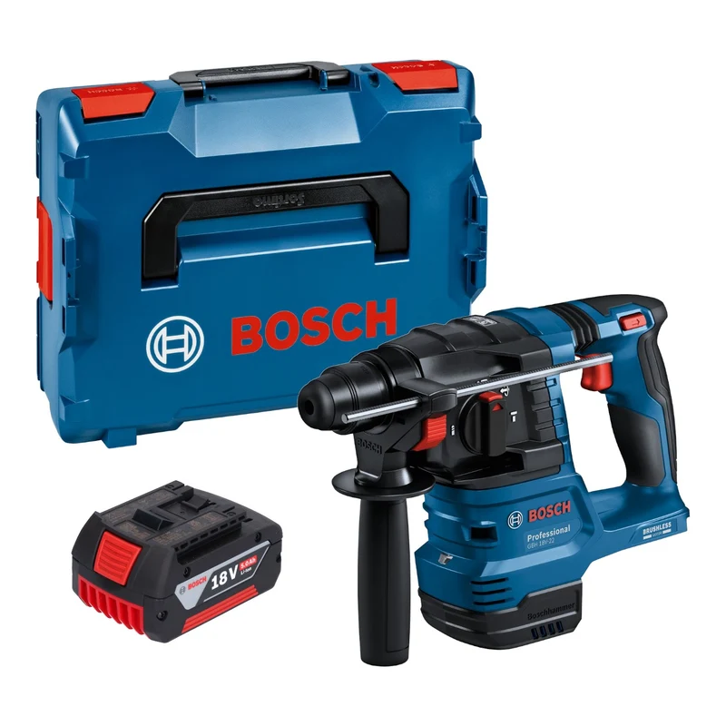 Bosch GBH 18V-22 Professional Akku Bohrhammer 18 V 1,9 J SDS Plus Brushless + 1x Akku 5,0 Ah + L-Boxx - ohne Ladegerät
