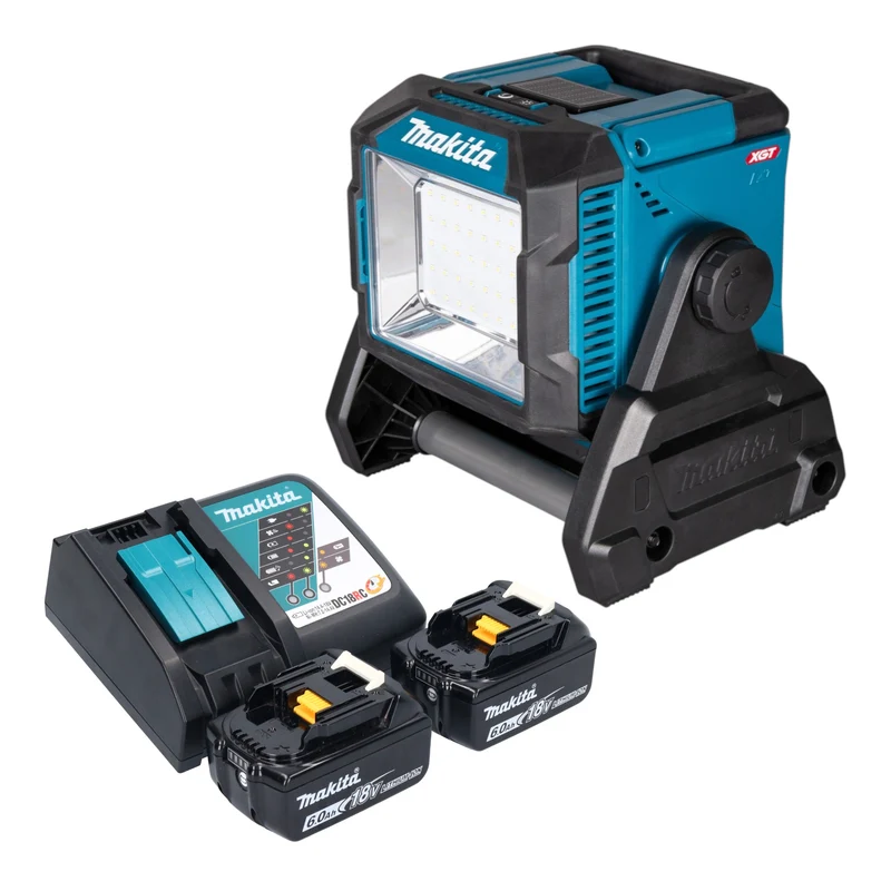 Makita ML 005 G RG Akku Baustellenleuchte 18 / 40 V max. 3.600 lm + 2x Akku 6,0 Ah + Ladegerät