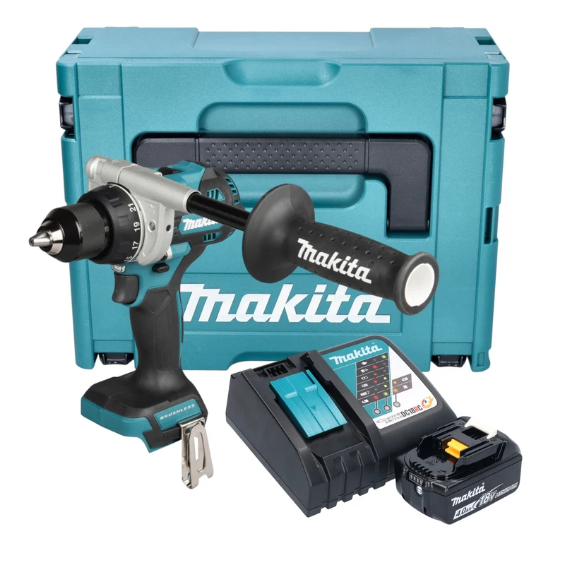 Makita DDF 492 RM1J Akku Bohrschrauber 18 V 141 Nm Brushless + 1x Akku 4,0 Ah + Ladegerät + Makpac