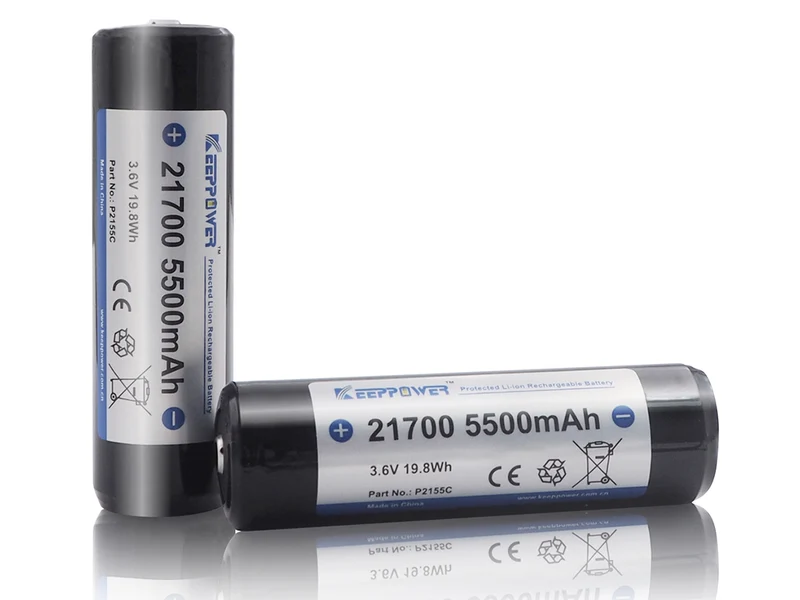 Keeppower 21700 - 5500mAh, 3,6V - 3,7V Li-Ion-Akku *BMS/PCB geschützt P2155C