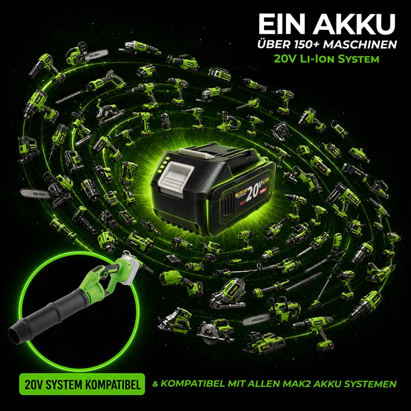 Procraft PB24bb Akku Laubbläser 20 V Brushless Solo - ohne Akku, ohne Ladegerät