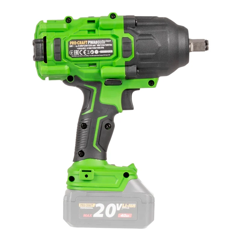 Procraft PWA80bb Akku Schlagschrauber 20 V 1600 Nm 1/2" Brushless Solo - ohne Akku, ohne Ladegerät