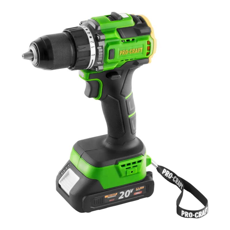 Procraft PA18LiH-1B-C Akku Bohrschrauber 20 V 80 Nm Brushless + 1x Akku 2,0 Ah + Ladegerät + Koffer