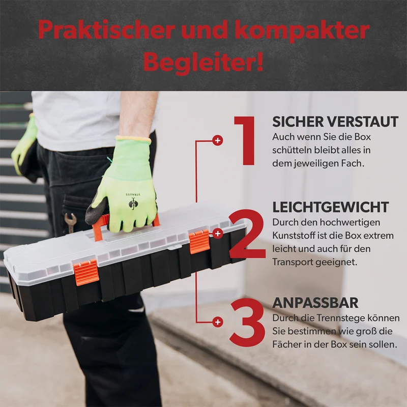Siwitec Sortimentsbox / 8 Fächer und 7 Trennstege