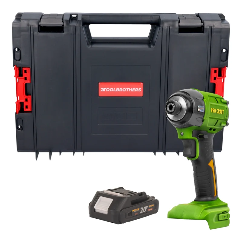Procraft PS22bb Akku Schlagschrauber 20 V 230 Nm 1/2" Brushless + 1x Akku 2,0 Ah + RHINO Toolcase - ohne Ladegerät