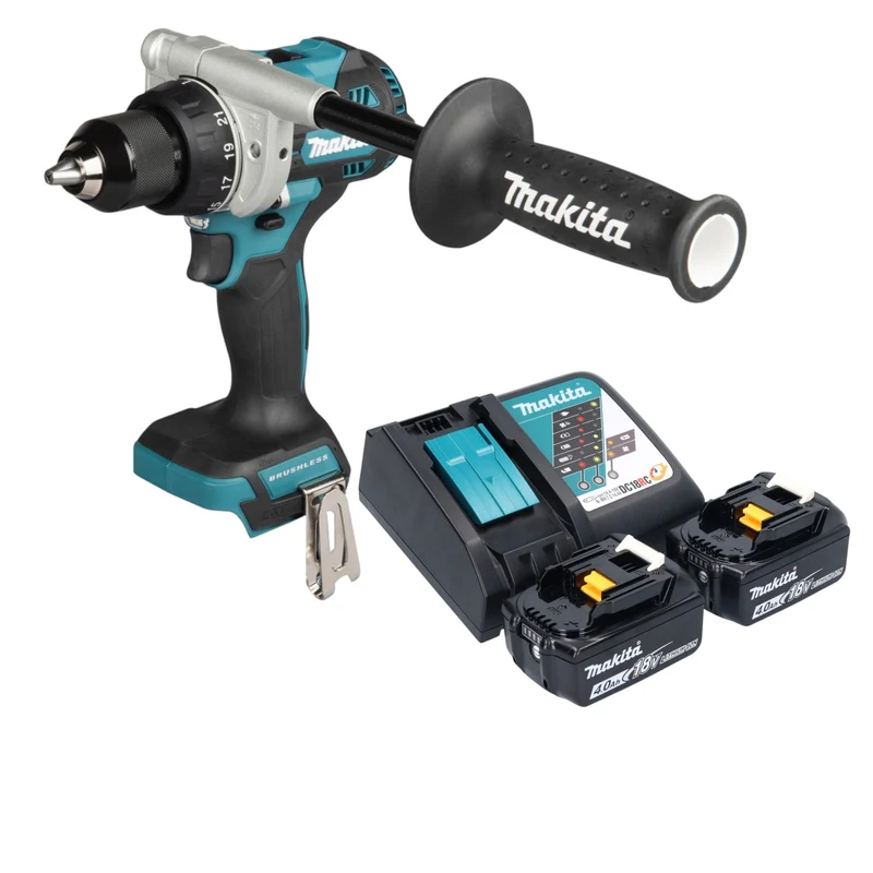Makita DDF 492 RM Akku Bohrschrauber 18 V 141 Nm Brushless + 2x Akku 4,0 Ah + Ladegerät