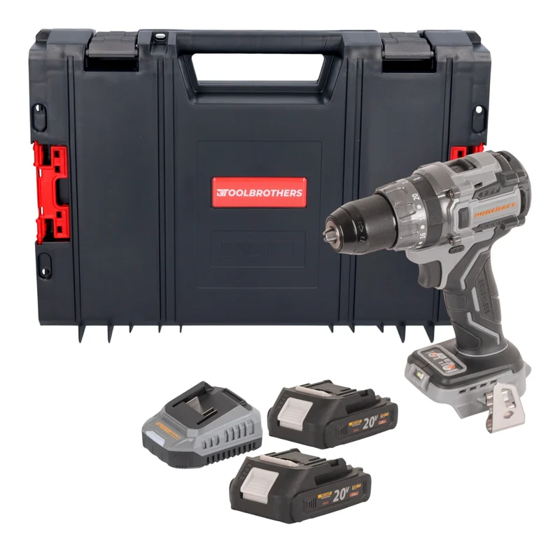 Procraft Industrial CD20Abb Akku Schlagbohrschrauber 20 V 85 Nm + 2x Akku 2,0 Ah + Ladegerät + RHINO Toolcase