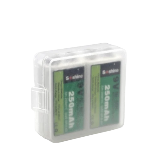 Soshine Aufbewahrungsbox für 1x bis 2x 9V Block 6LR61/AM-6 (6F22) Akkus oder Batterien