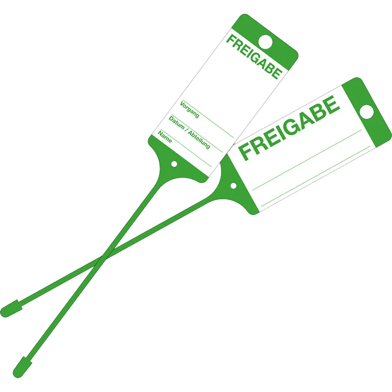 Warenanhänger / grün, "Freigabe"