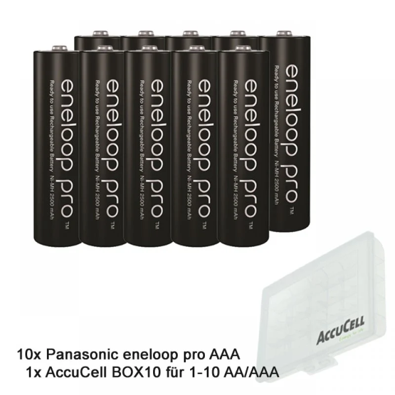 Panasonic eneloop Pro, Ready-to-Use Ni-MH Akku, AAA Micro, min. 930 mAh, 500 Ladezyklen mit AccuSafe