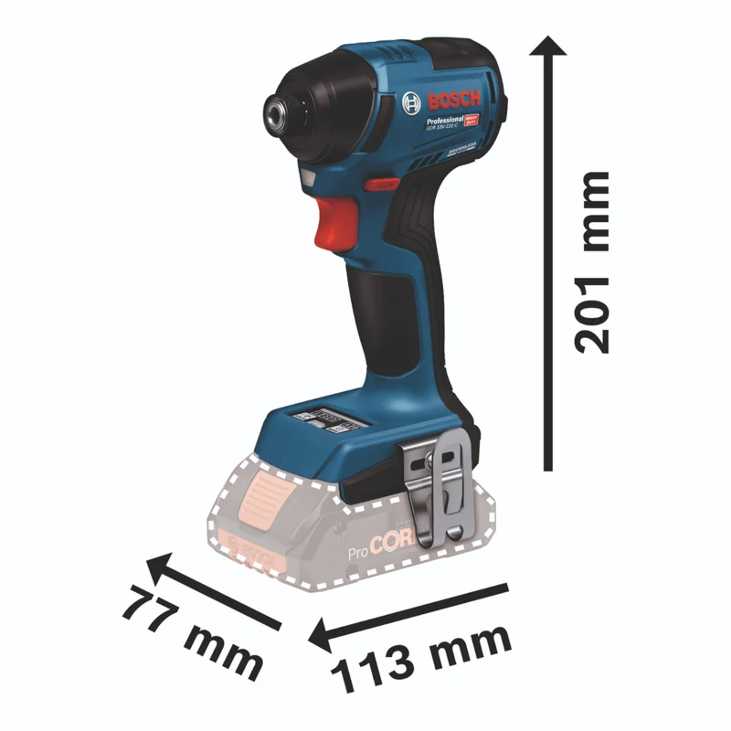 Bosch GDR 18V-220 C Professional Akku Drehschlagschrauber 18 V 220 Nm 1/4'' Brushless Solo ( 06019L6000 ) - ohne Akku, ohne Ladegerät