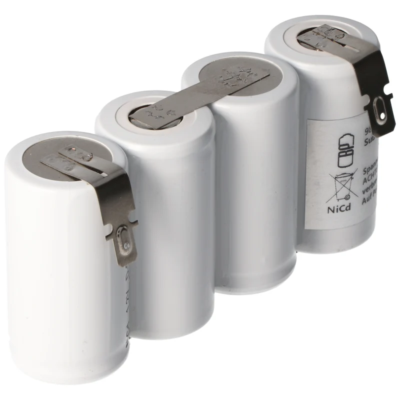 AccuCell Notleuchtenakku NiCd 4,8V 1800mAh F1x4 Sub-C mit Faston-Anschluss ersetzt 4,8 V Akku