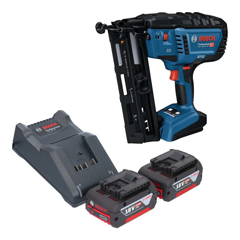 Bosch GNH 18V-64-2 M Professional Akku Holznagler 18 V 1,6 x 32 - 64 mm + 2x Akku 4,0 Ah + Ladegerät