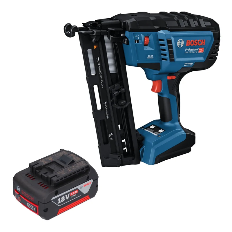 Bosch GNH 18V-64-2 M Professional Akku Holznagler 18 V 1,6 x 32 - 64 mm + 1x Akku 5,0 Ah - ohne Ladegerät