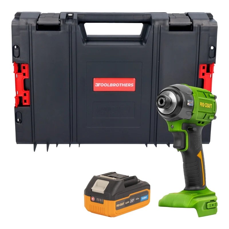 Procraft PS22bb Akku Schlagschrauber 20 V 230 Nm 1/2" Brushless + 1x Akku 4,0 Ah + RHINO Toolcase - ohne Ladegerät