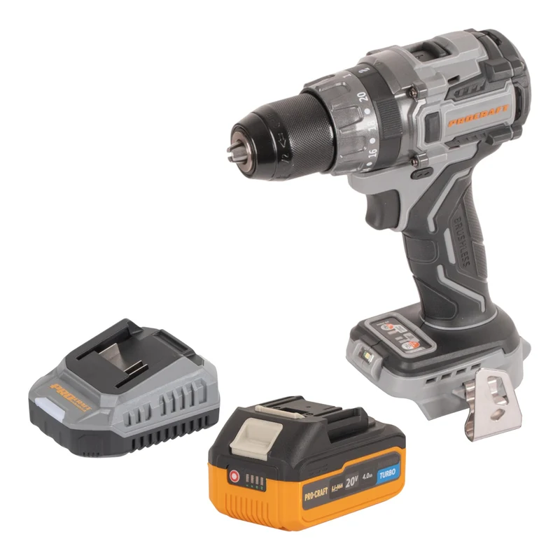 Procraft Industrial CD20Abb Akku Schlagbohrschrauber 20 V 85 Nm + 1x Akku 4,0 Ah + Ladegerät
