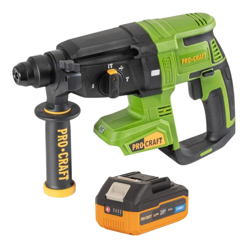 Procraft PHA40bb Akku Bohrhammer 20 V 2,6 J SDS plus Brushless + 1x Akku 4,0 Ah - ohne Ladegerät