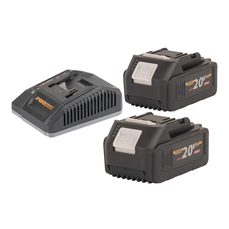 Procraft Starter Pack C20/6.5 Schnell Ladegerät 20 V 6,5 A + 2x 20/4 Akku 4,0 Ah