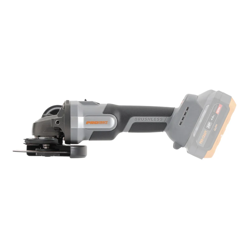 Procraft Industrial AG125Abb Akku Winkelschleifer 20 V 125 mm Brushless + 1x Akku 2,0 Ah + Ladegerät + RHINO Toolcase