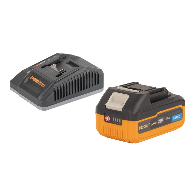 Procraft Starter Pack C20/6.5 Schnell Ladegerät 20 V 6,5 A + 1x 20/4 Turbo Akku 4,0 Ah