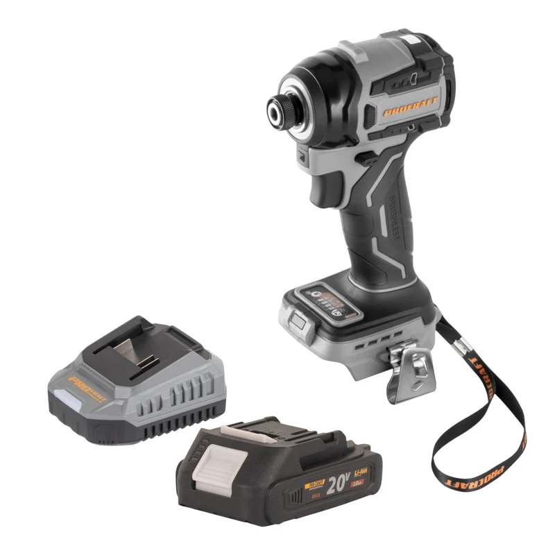 Procraft Industrial ID20Abb Akku Schlagschrauber 20 V 180 Nm 1/4" + 1x Akku 2,0 Ah + Ladegerät