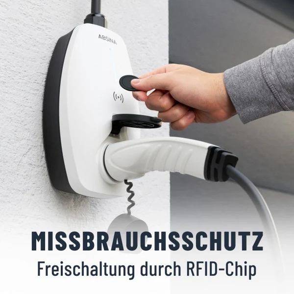 Absina Wallbox Mode3 CEE Eingangskabel 0,6m / Typ2 Ausgang 11KW 8-16A, mit APP Steuerung und APP Anzeige wie Ladespannung, Ladeleistung und Ladezeit