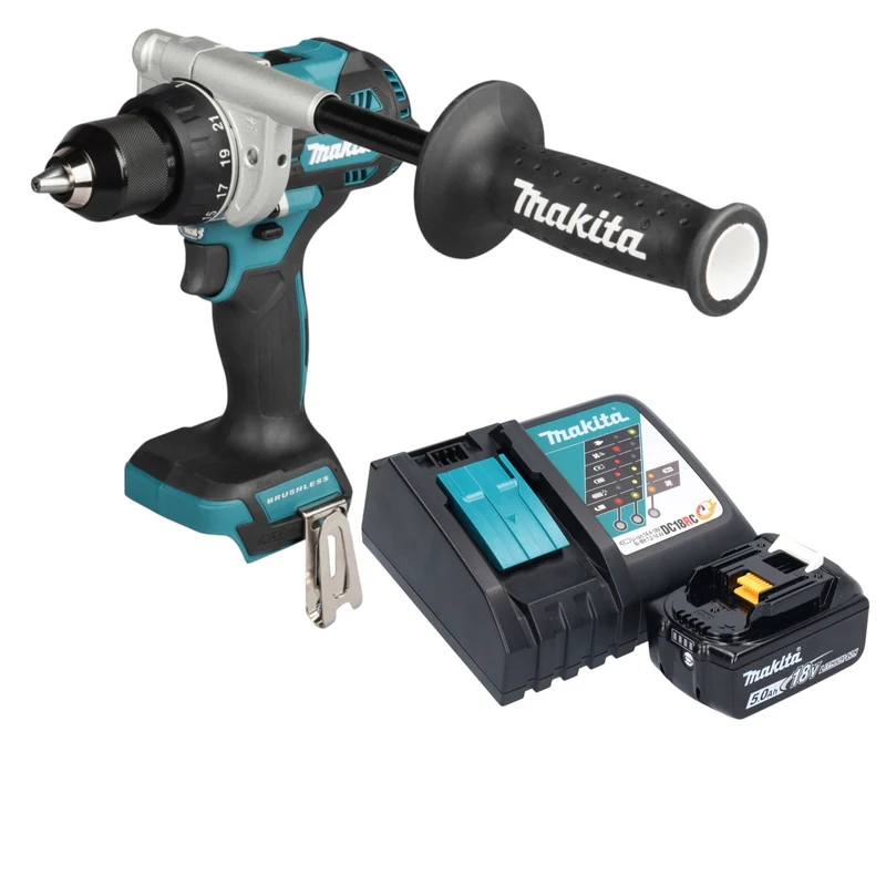 Makita DDF 492 RT1 Akku Bohrschrauber 18 V 141 Nm Brushless + 1x Akku 5,0 Ah + Ladegerät