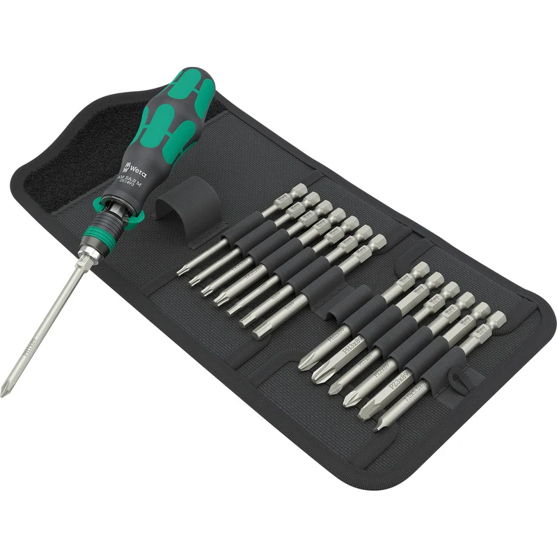 Ratschenschraubendreher-Set 1 Kraftform Kompakt 838 RA-R M / 15-teilig