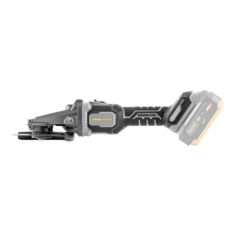 Procraft Industrial AG125Cbb Akku Flachkopf Winkelschleifer 20 V 125 mm Brushless + 2x Akku 4,0 Ah + Ladegerät + RHINO Toolcase