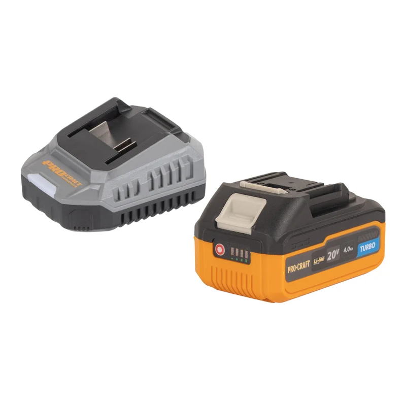 Procraft Industrial AG125Bbb Akku Winkelschleifer 20 V 125 mm Brushless + 1x Akku 4,0 Ah + Ladegerät + RHINO Toolcase
