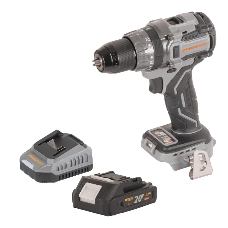 Procraft Industrial CD20Abb Akku Schlagbohrschrauber 20 V 85 Nm + 1x Akku 2,0 Ah + Ladegerät
