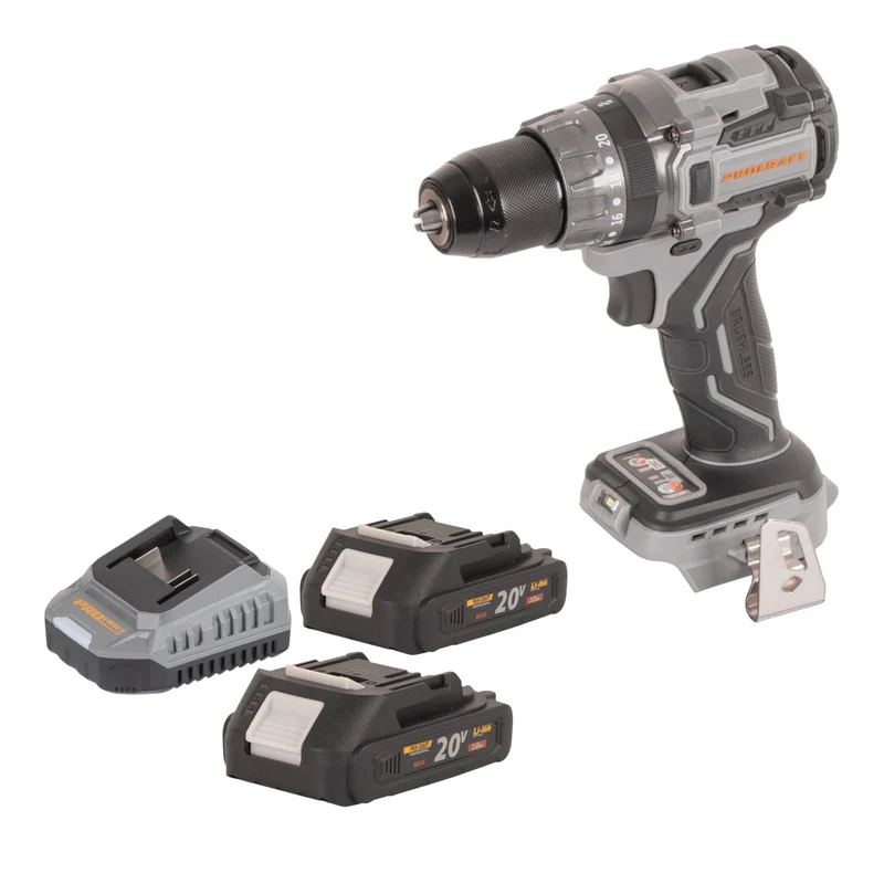 Procraft Industrial CD20Abb Akku Schlagbohrschrauber 20 V 85 Nm + 2x Akku 2,0 Ah + Ladegerät