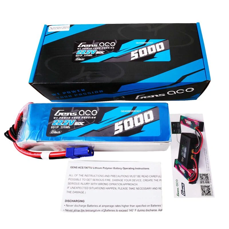 Gens ace G-Tech 5000 mAh 22,2 V 60 C 6S1P Lipo-Akku mit EC5-Stecker